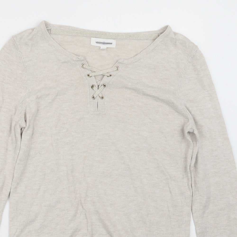 Cache Cache Womens Beige  Knit Pullover Jumper Size M