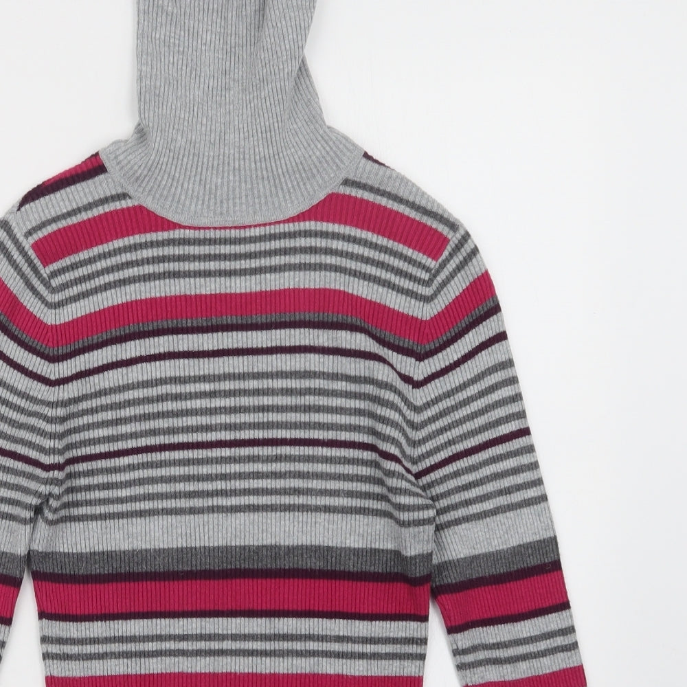Papaya Womens Grey Striped  Pullover Jumper Size 10