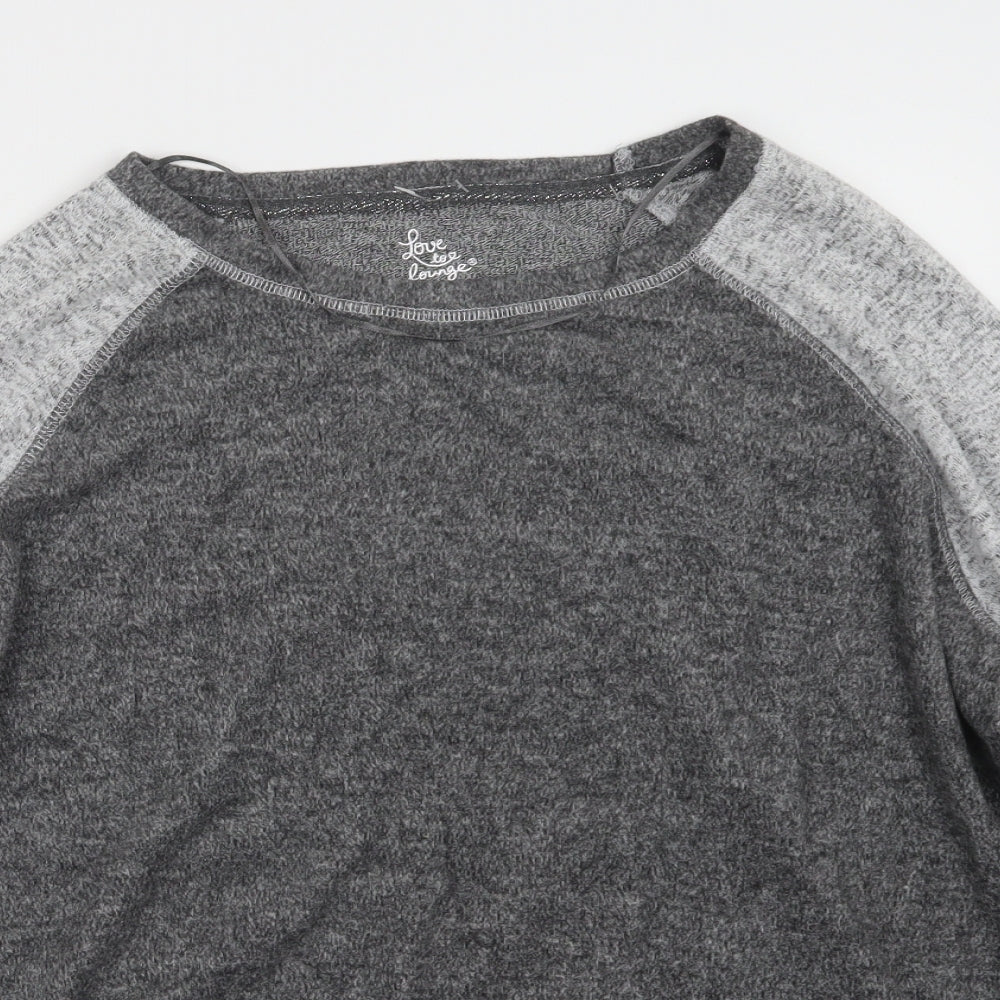 Love to Lounge Womens Grey Geometric  Top Pyjama Top Size 12