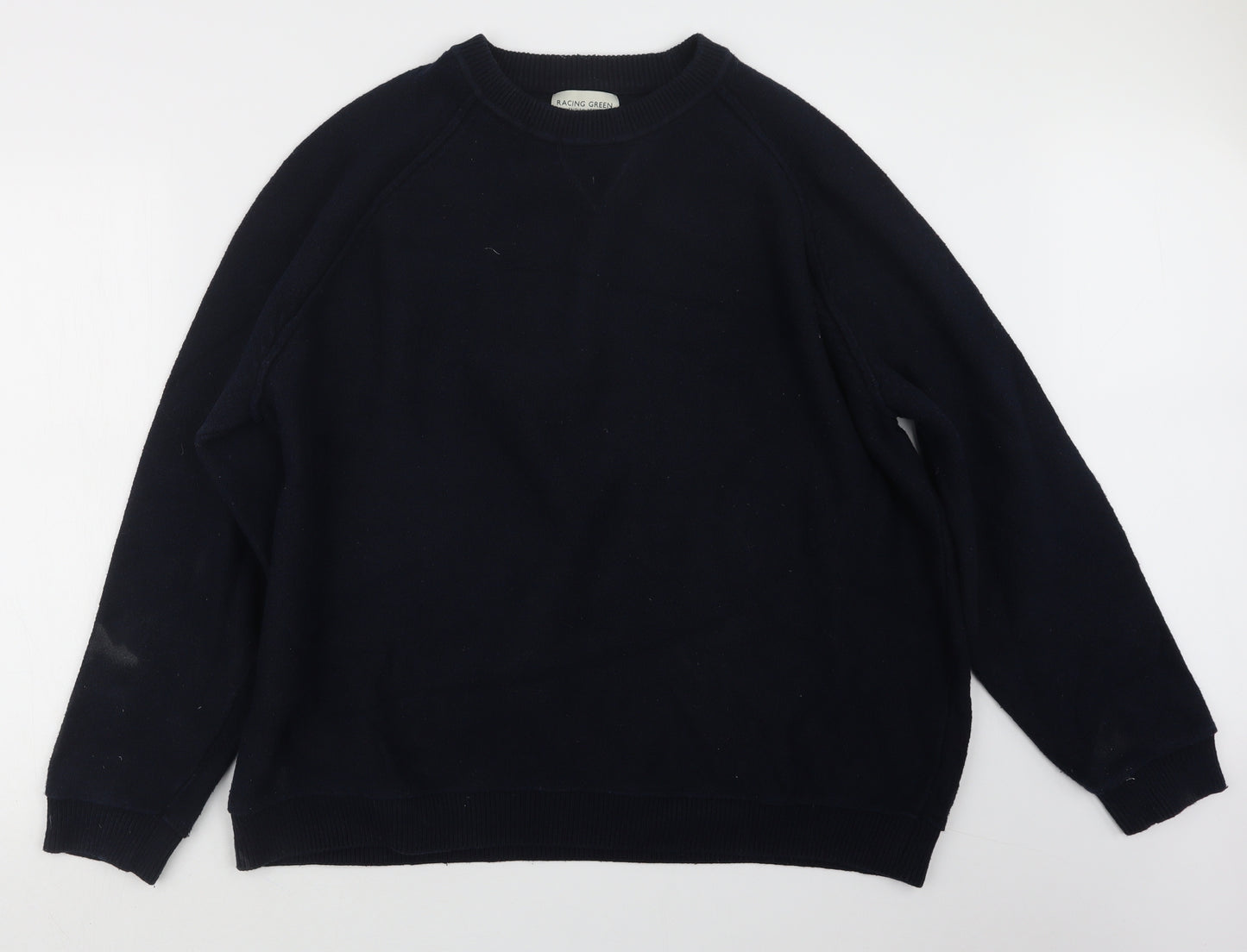 Racing Green Mens Blue  Knit Pullover Jumper Size 2XL