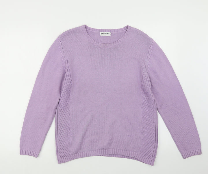 Gerry Weber Womens Purple Knit Pullover Jumper Size 14