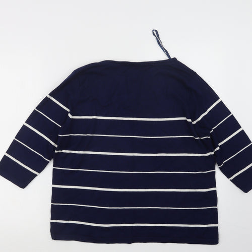 BM Womens Blue Striped  Pullover Jumper Size L