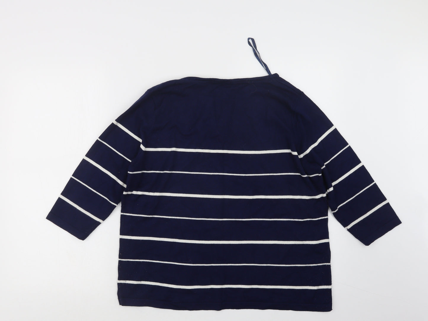 BM Womens Blue Striped  Pullover Jumper Size L