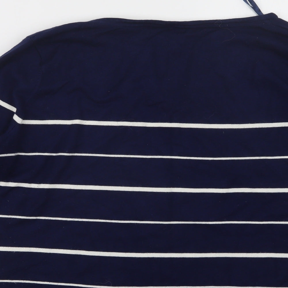 BM Womens Blue Striped  Pullover Jumper Size L