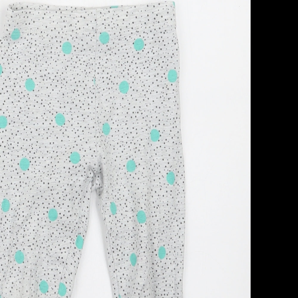 Mothercare Girls Grey Geometric  Capri Trousers Size 2-3 Years