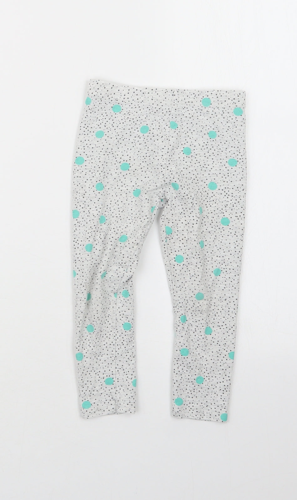 Mothercare Girls Grey Geometric  Capri Trousers Size 2 Years
