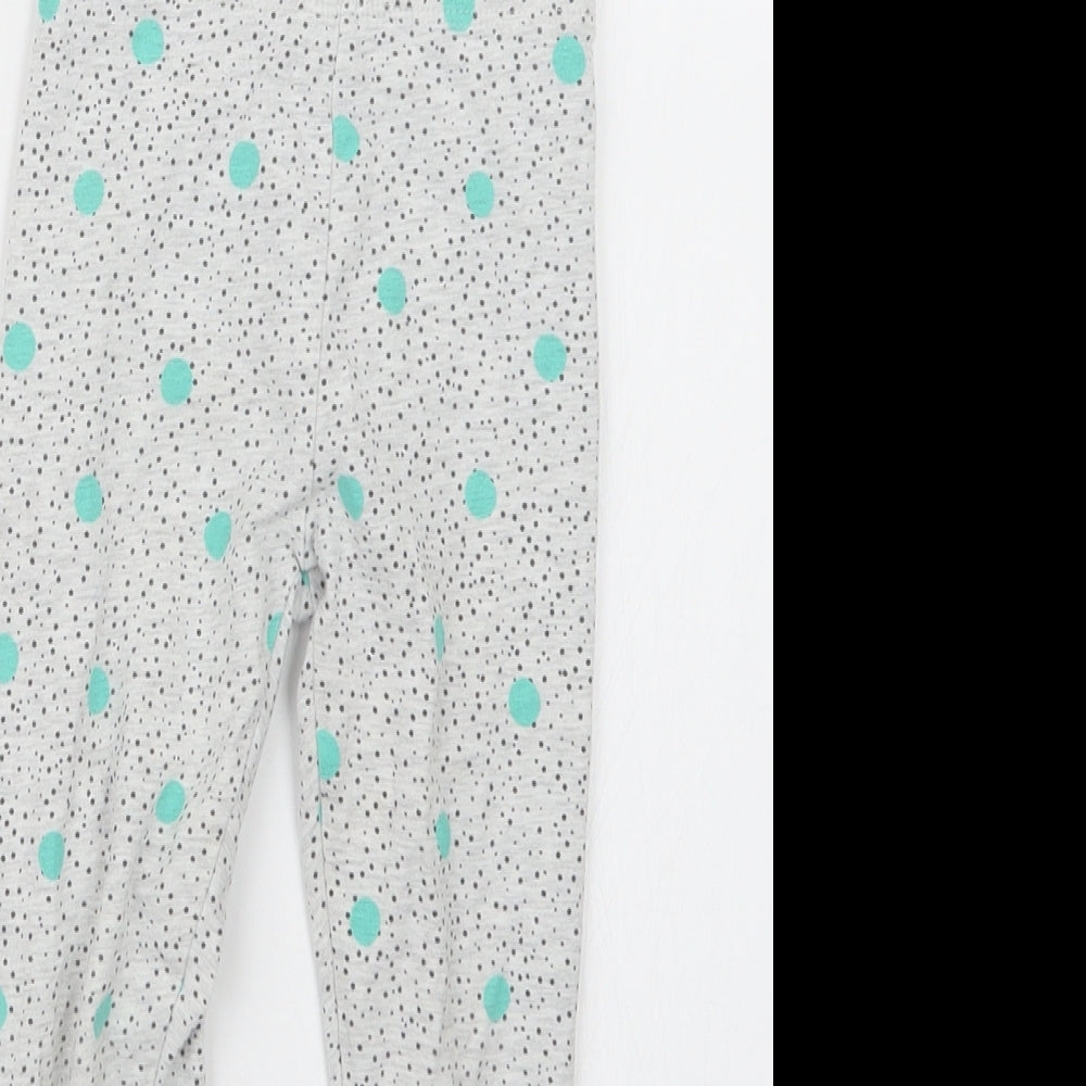 Mothercare Girls Grey Geometric  Capri Trousers Size 2 Years