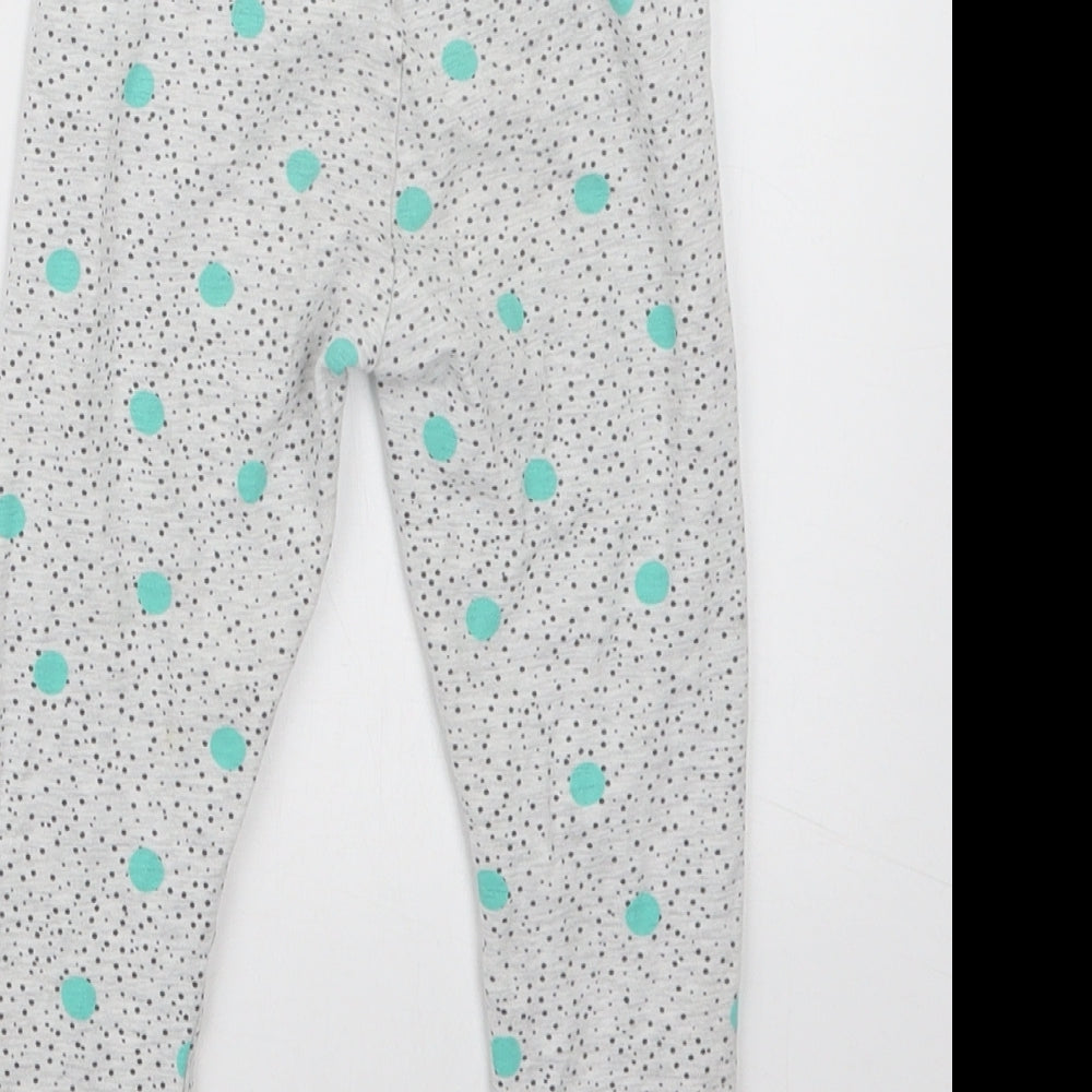 Mothercare Girls Grey Geometric  Capri Trousers Size 2 Years