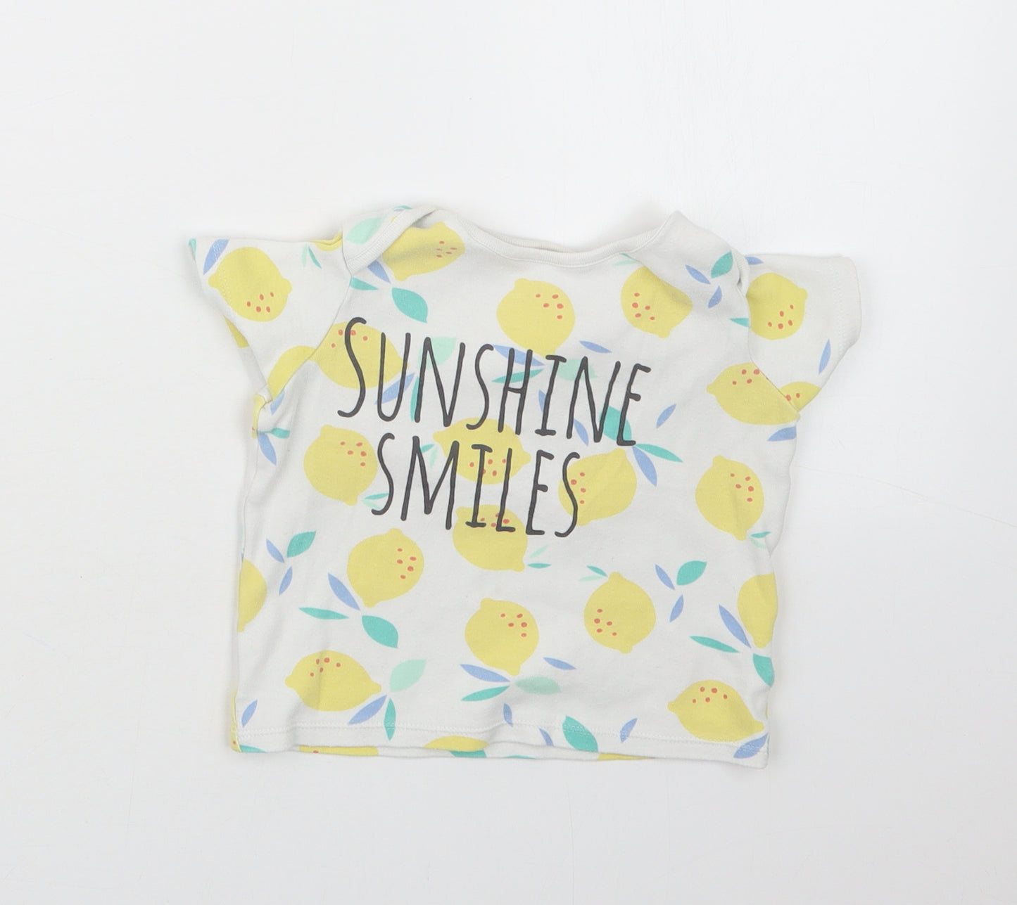 F&F Girls Yellow Geometric  Basic T-Shirt Size 2-3 Years