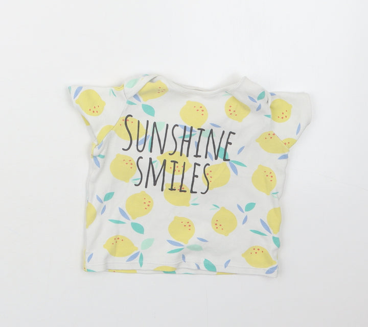 F&F Girls Yellow Geometric  Basic T-Shirt Size 2-3 Years