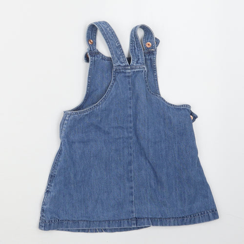 Mothercare Girls Blue   Pinafore/Dungaree Dress  Size 2-3 Years