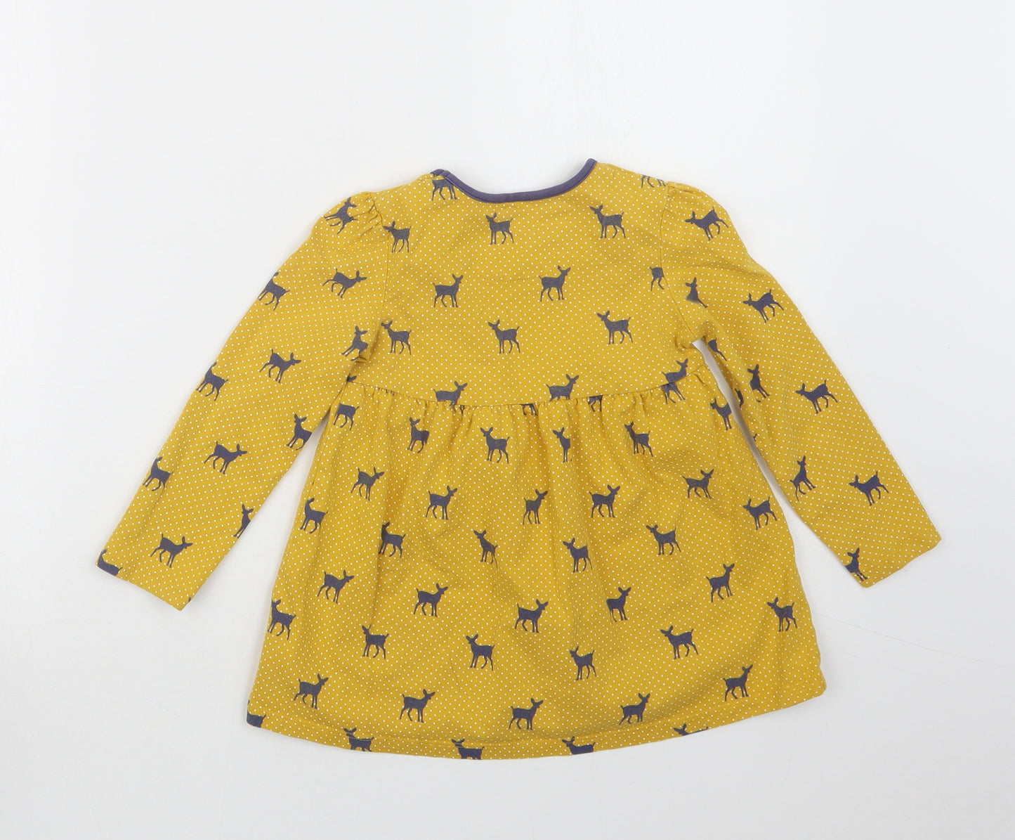 Mini Club Girls Yellow Geometric  T-Shirt Dress  Size 3-4 Years