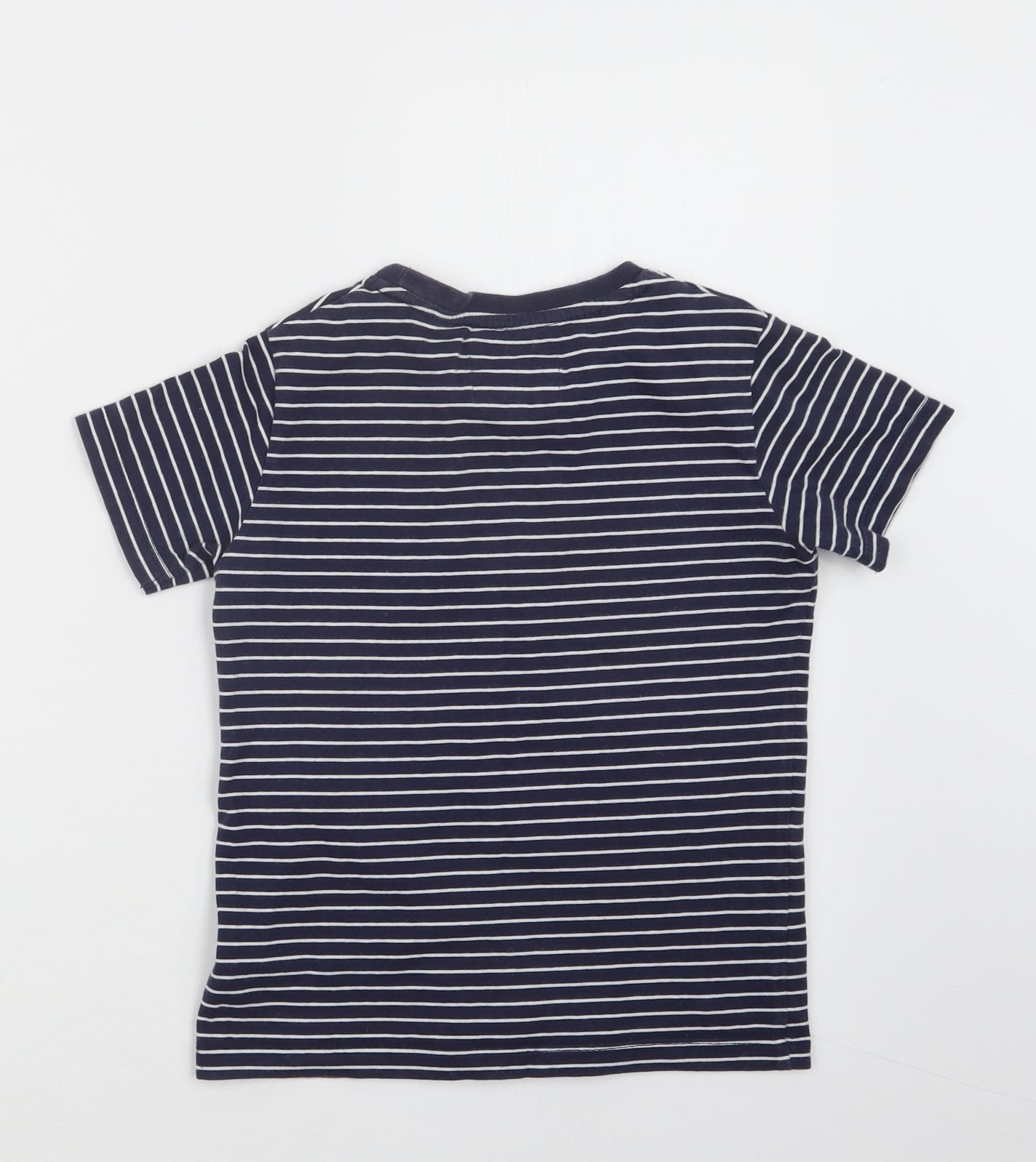 Jasper Conran Boys Blue Striped  Basic T-Shirt Size 5-6 Years
