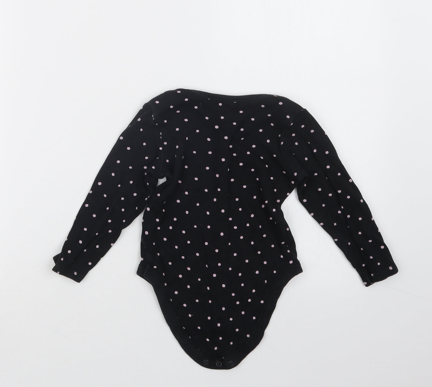 George Girls Black Polka Dot  Babygrow One-Piece Size 18-24 Months