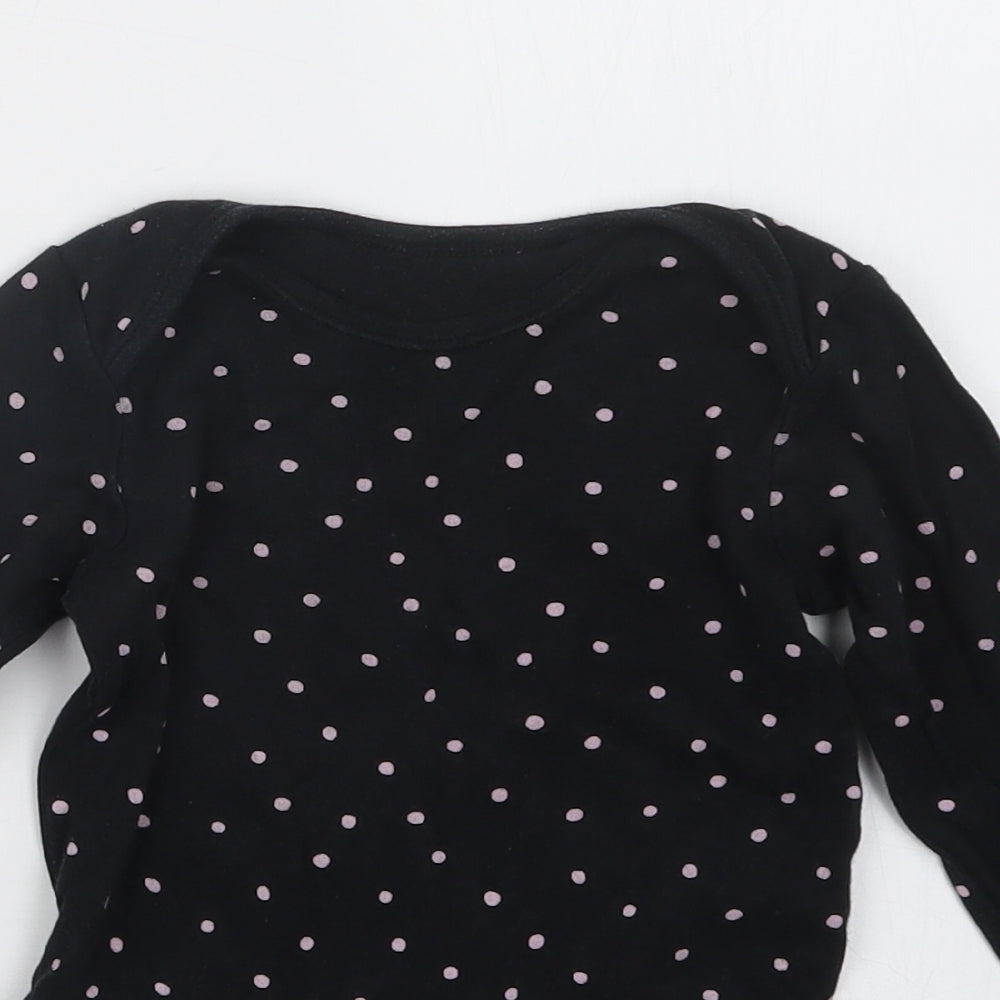 George Girls Black Polka Dot  Babygrow One-Piece Size 18-24 Months