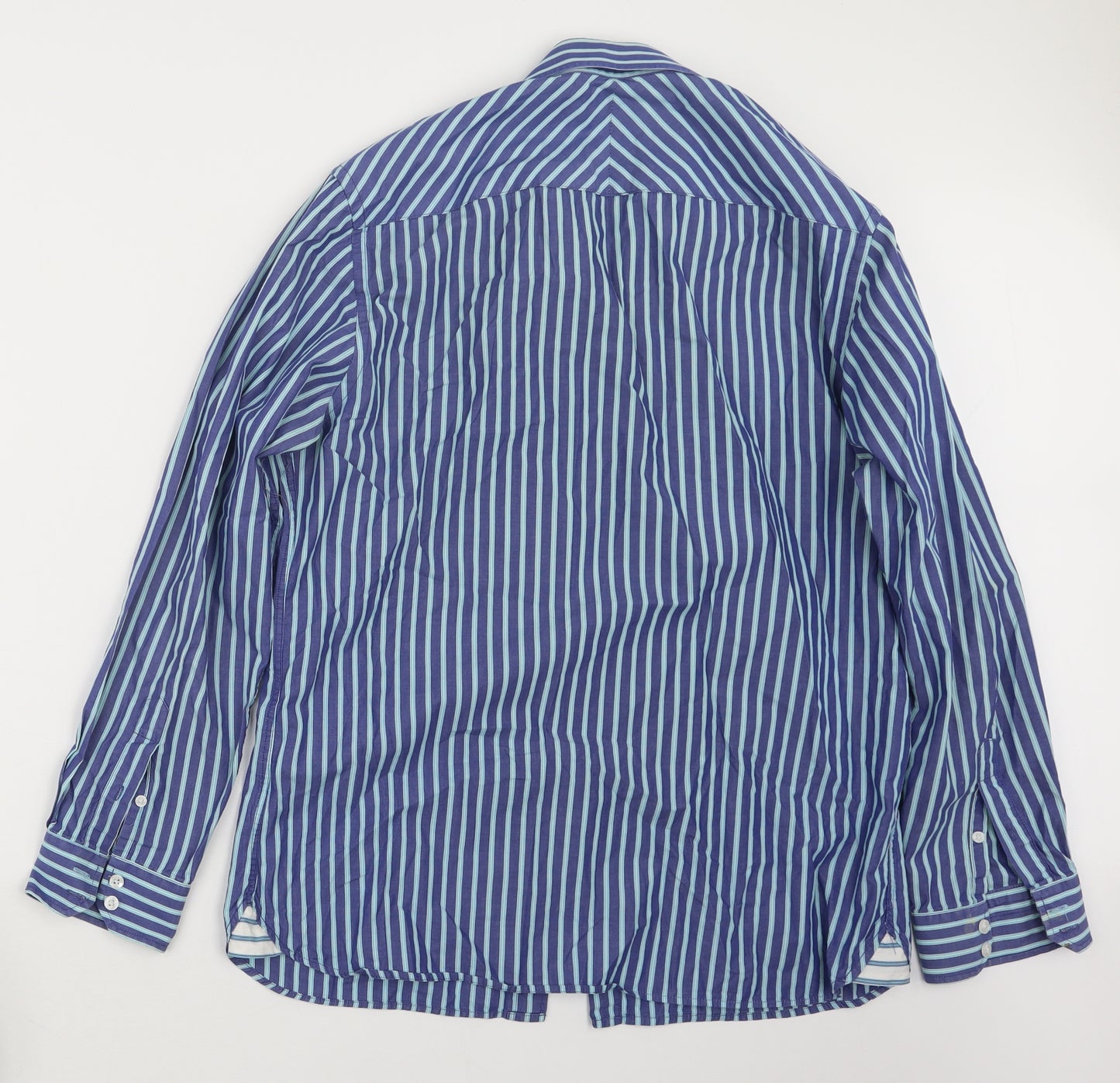 F&F Mens Blue Striped   Button-Up Size M