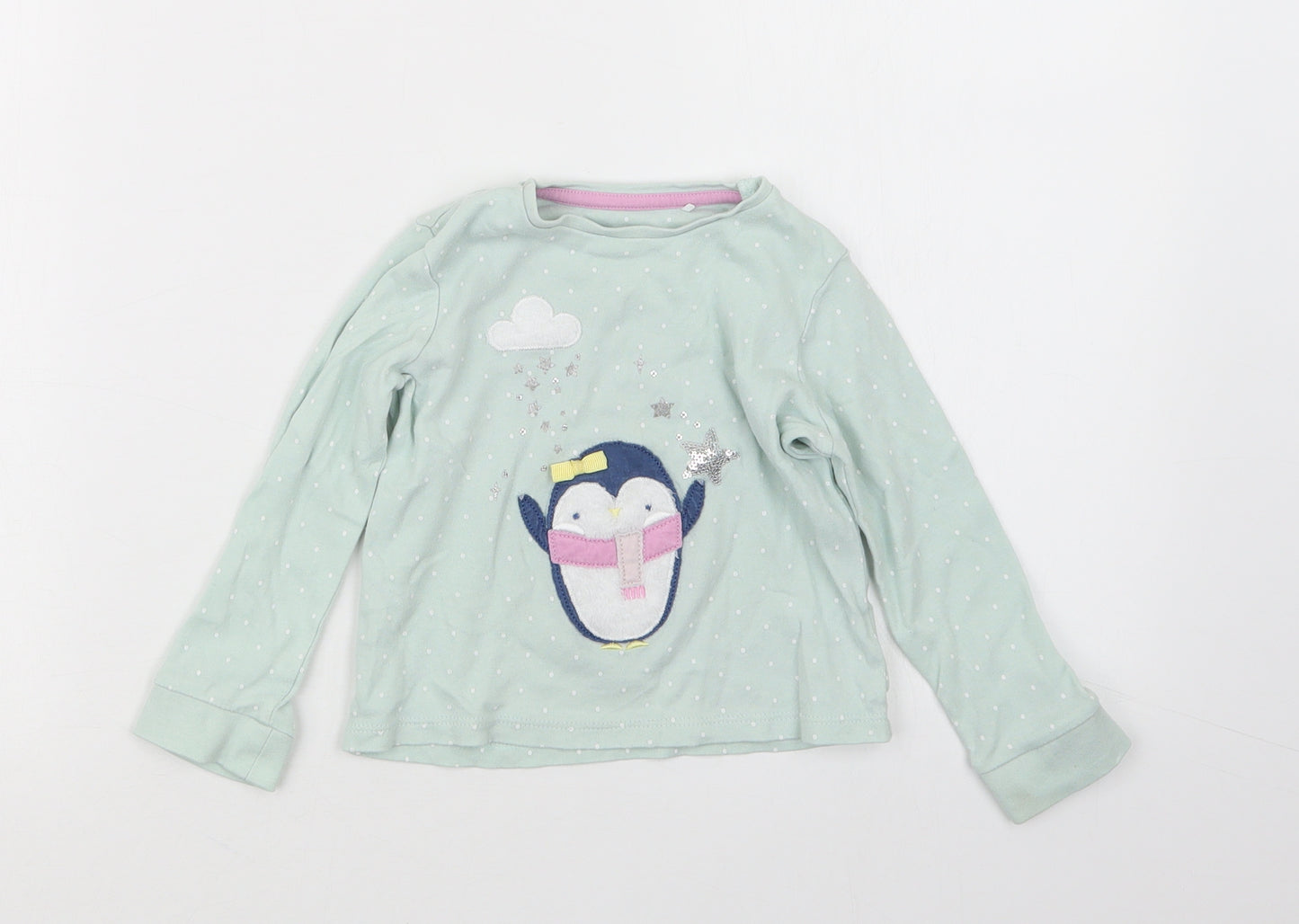 Mini Club Girls Green Geometric  Babydoll Pyjama Top Size 18-24 Months