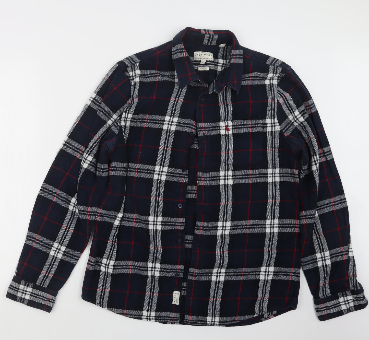 Jack Wills Mens Blue Check   Button-Up Size M