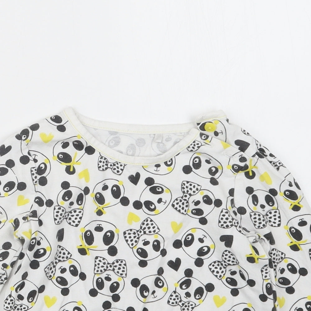 George Girls Black Geometric  Basic T-Shirt Size 3-4 Years