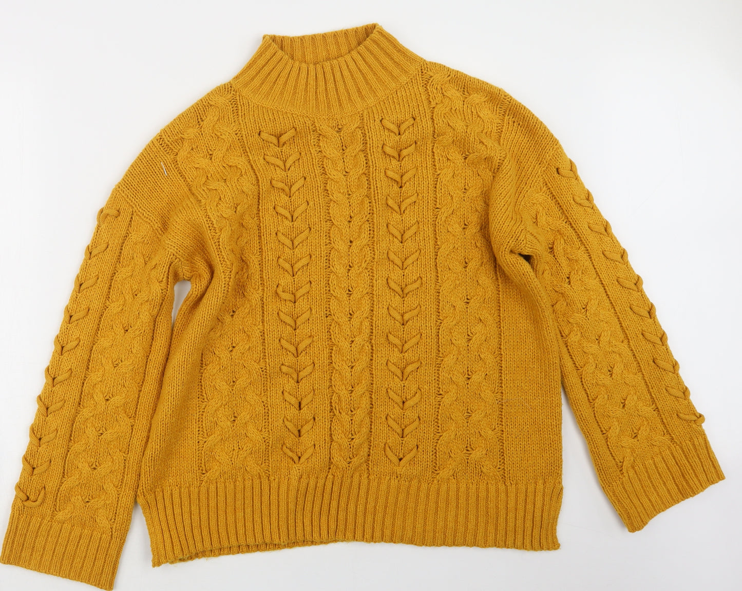 Papaya Womens Yellow  Knit Pullover Jumper Size M