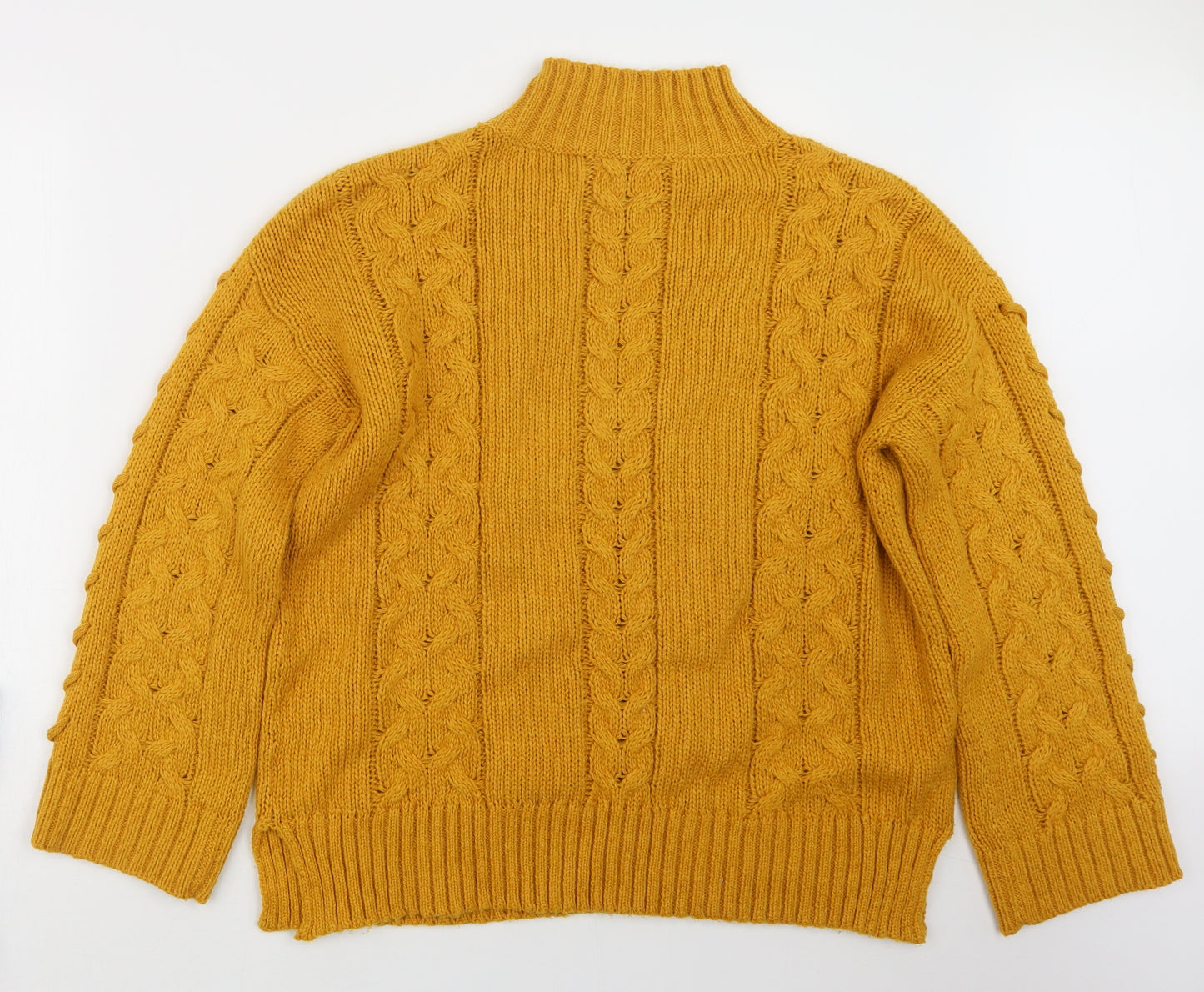 Papaya Womens Yellow  Knit Pullover Jumper Size M