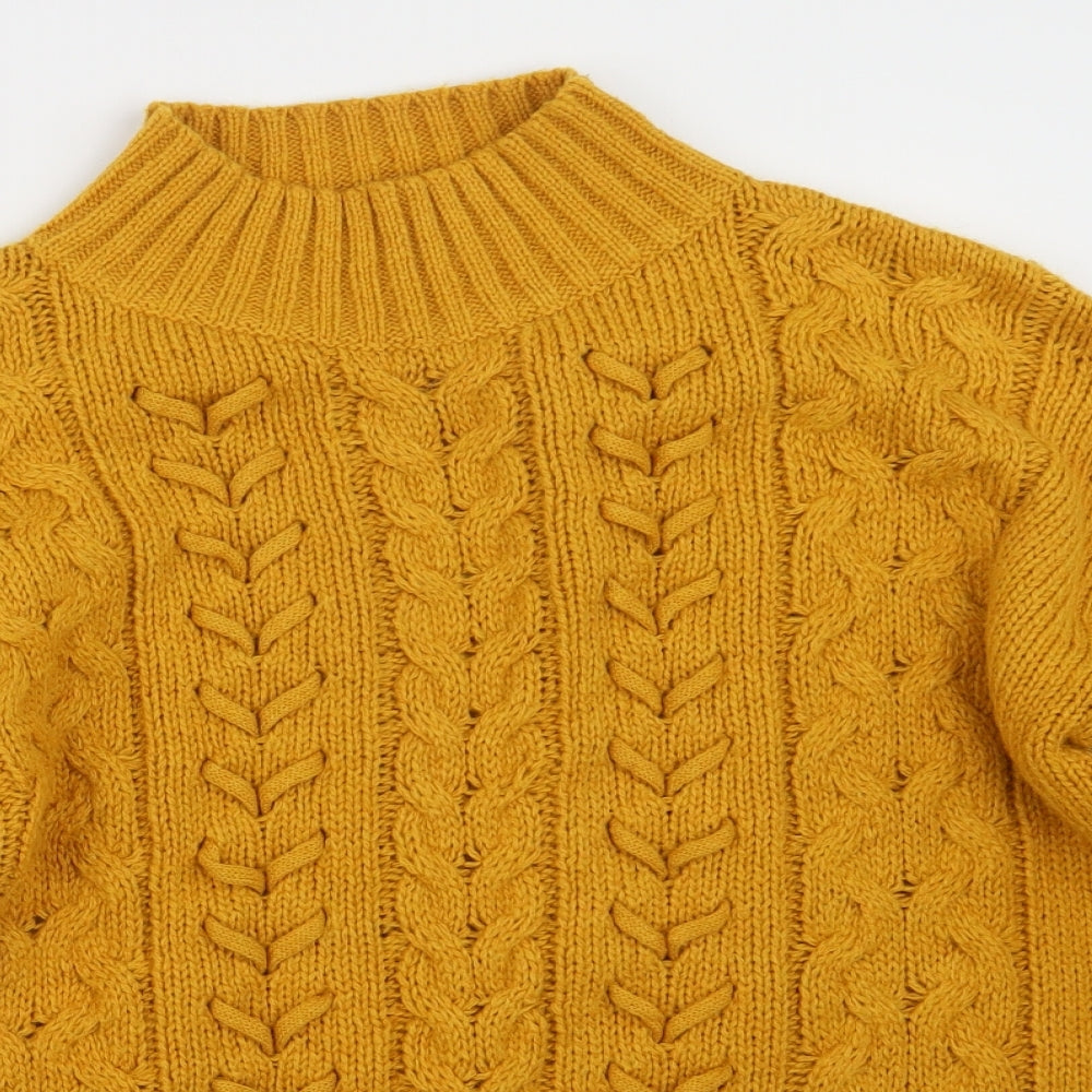 Papaya Womens Yellow  Knit Pullover Jumper Size M