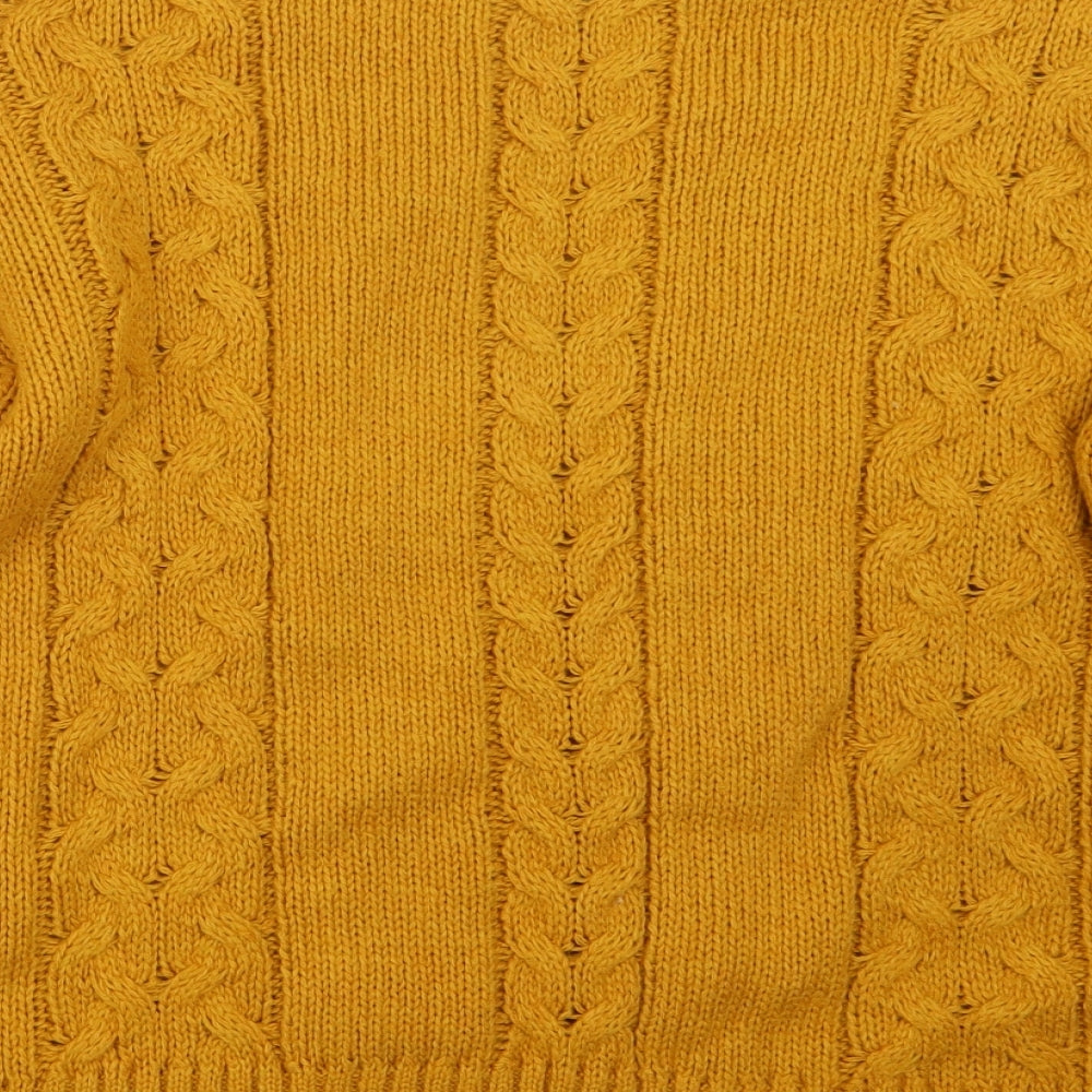 Papaya Womens Yellow  Knit Pullover Jumper Size M