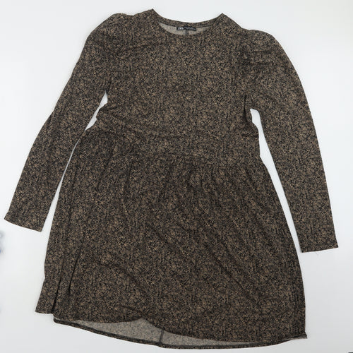 Zara Womens Beige Floral  T-Shirt Dress  Size S
