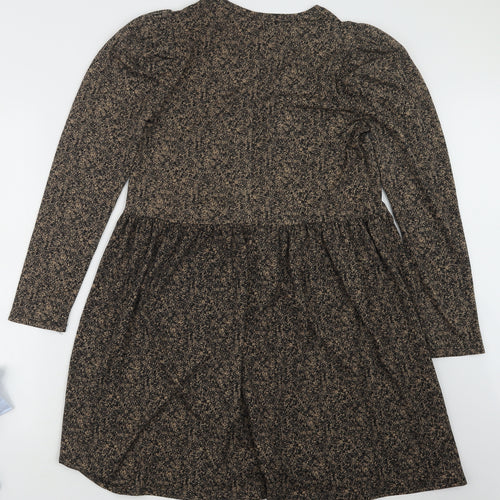 Zara Womens Beige Floral  T-Shirt Dress  Size S