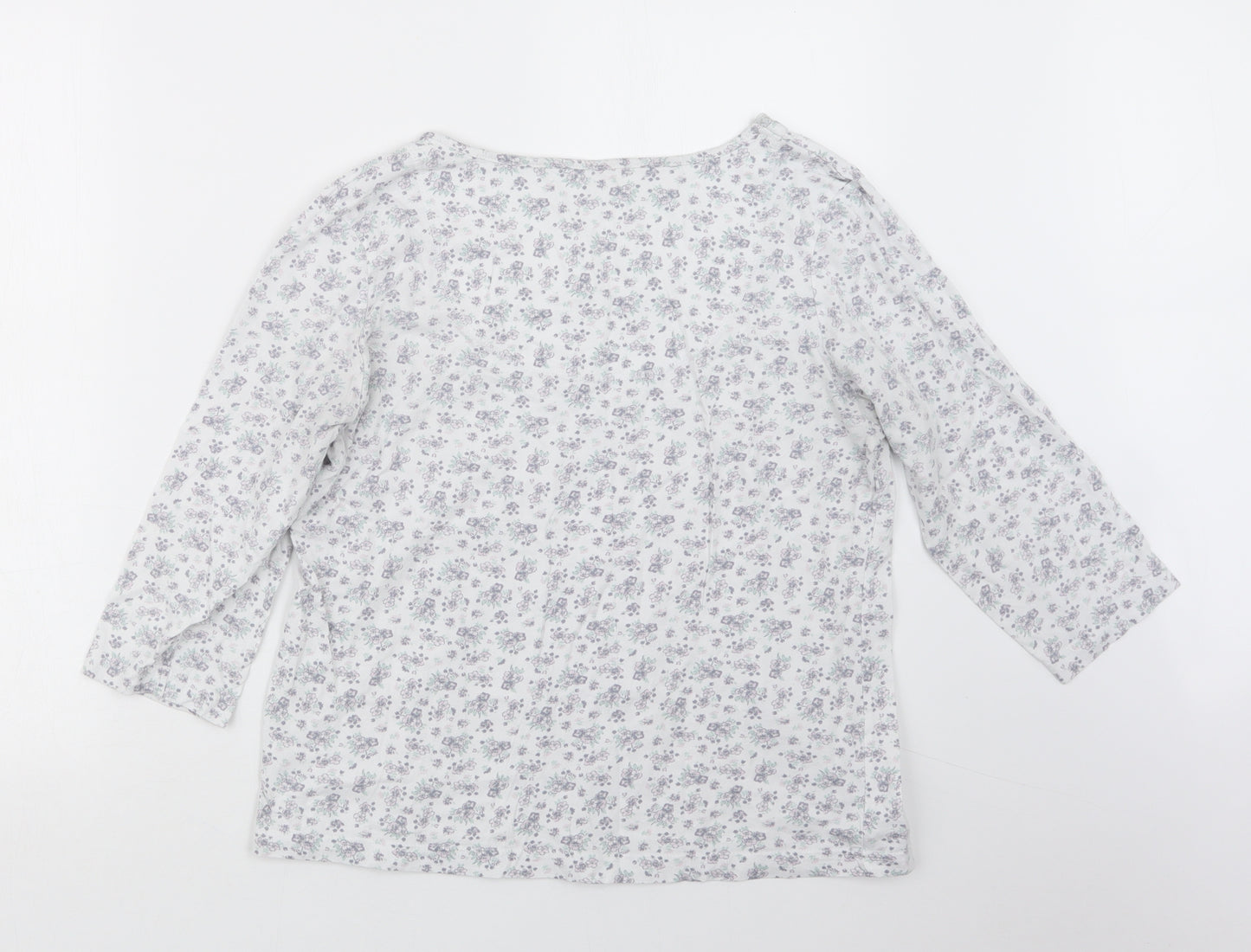 Marks and Spencer Womens White Floral  Top Pyjama Top Size 12