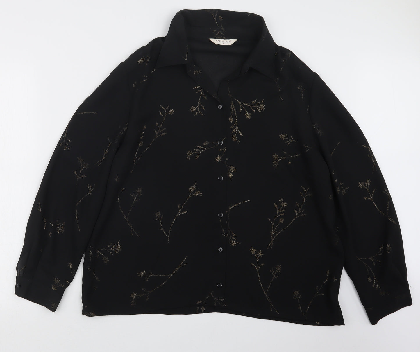 Bonmarché Womens Black   Basic Button-Up Size 20