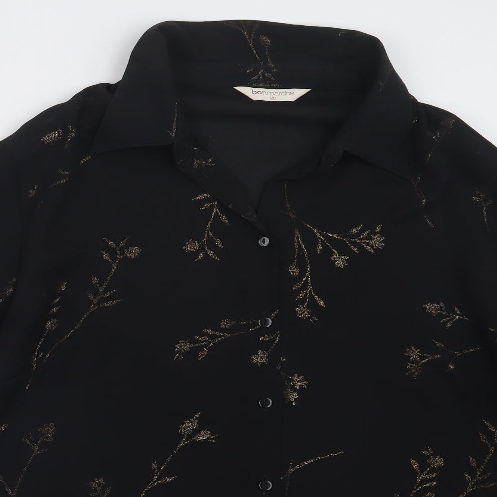 Bonmarché Womens Black   Basic Button-Up Size 20
