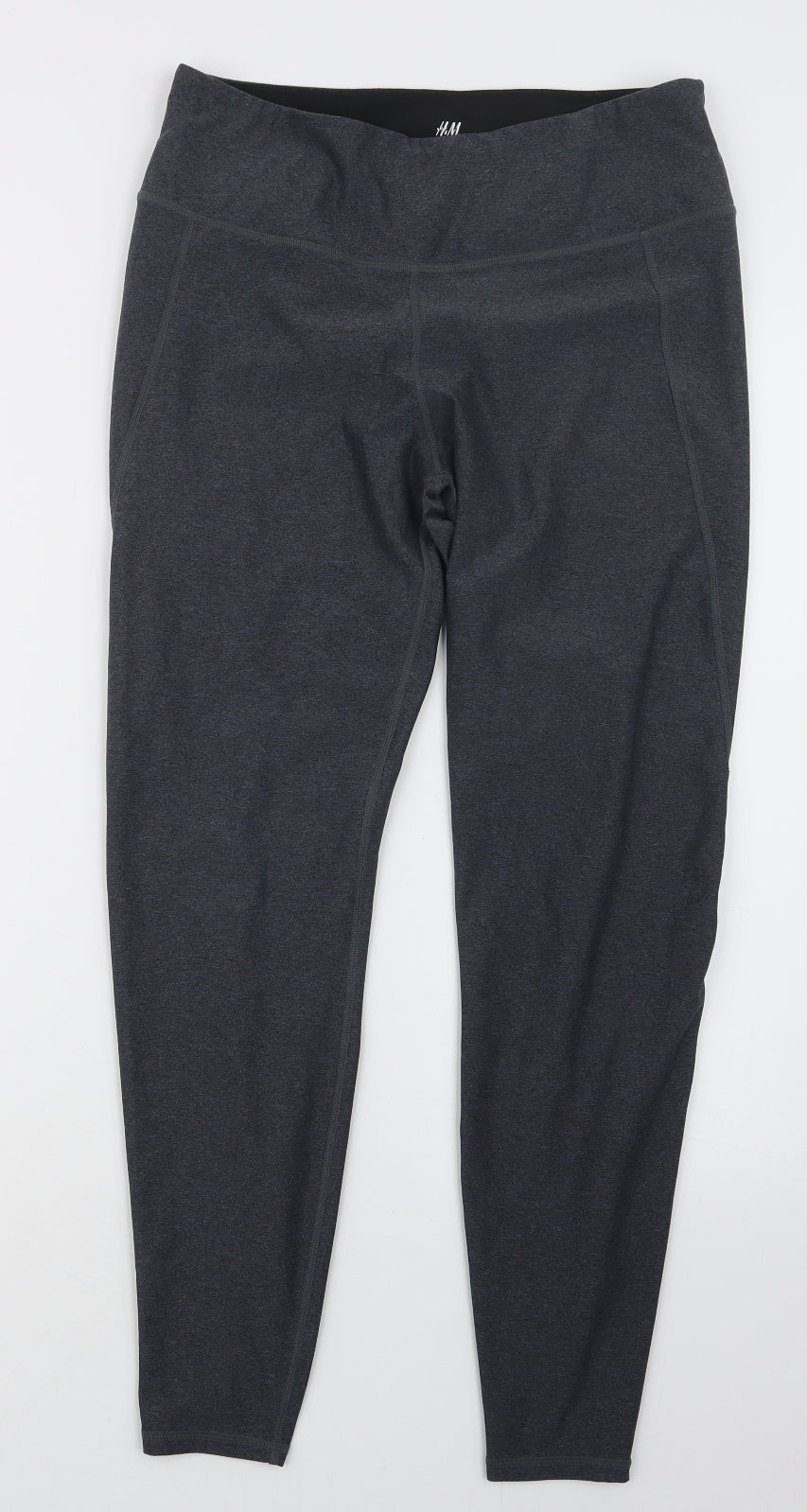 H&M Womens Grey   Capri Leggings Size L L26.5 in