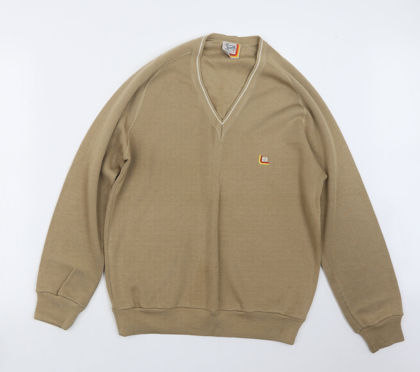 Sangan Sports Womens Beige  Knit Pullover Jumper Size XL