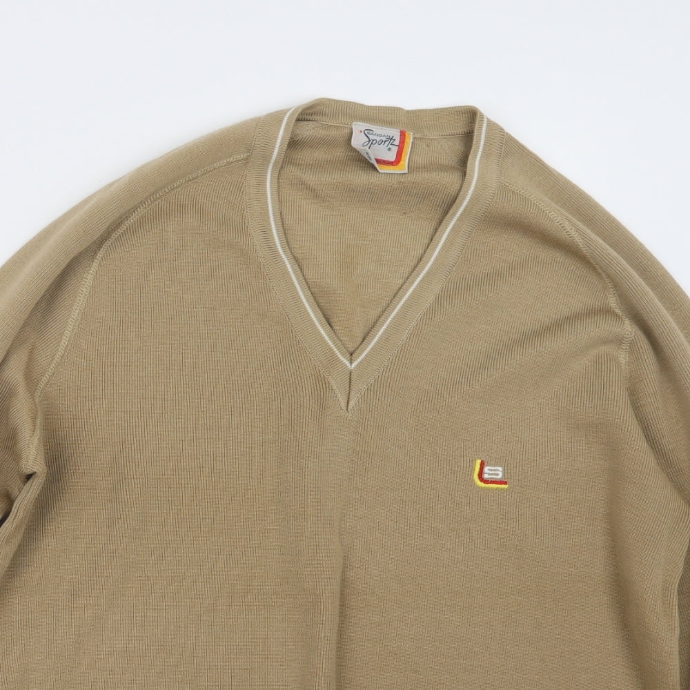 Sangan Sports Womens Beige  Knit Pullover Jumper Size XL