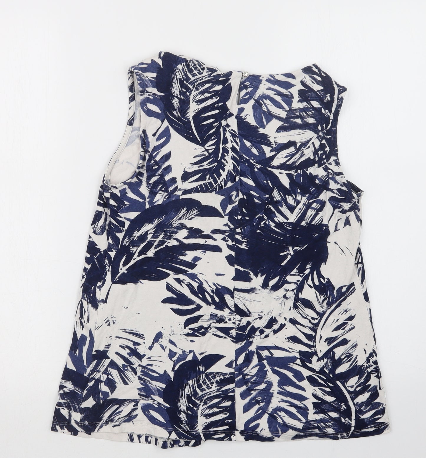 Soon Womens Blue Geometric  Basic Button-Up Size 12