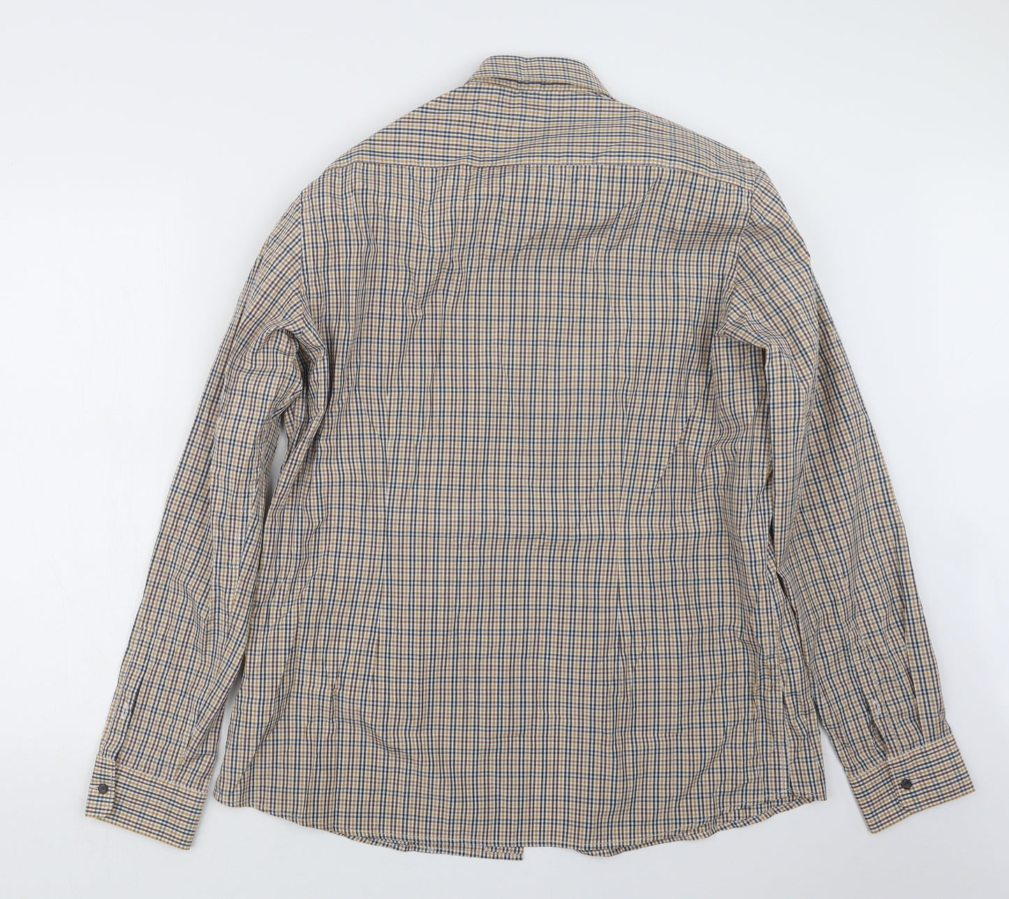 NEXT Mens Blue Check   Button-Up Size 17