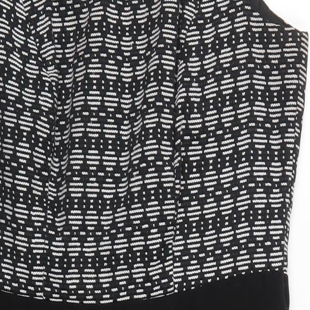F&F Womens Black Geometric  Pencil Dress  Size 14