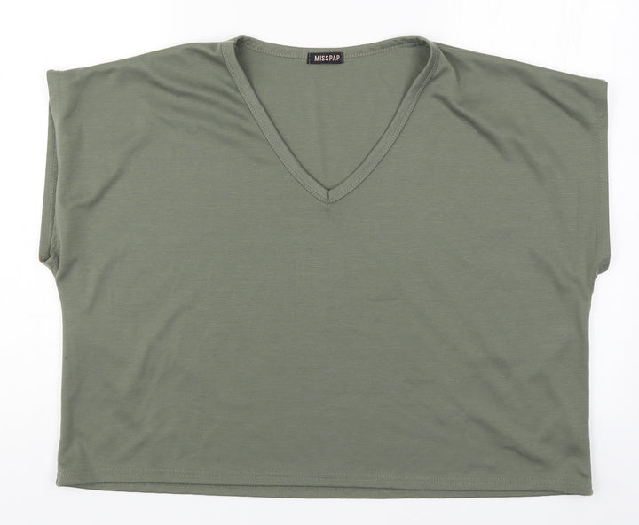Misspap Womens Green   Basic T-Shirt Size L