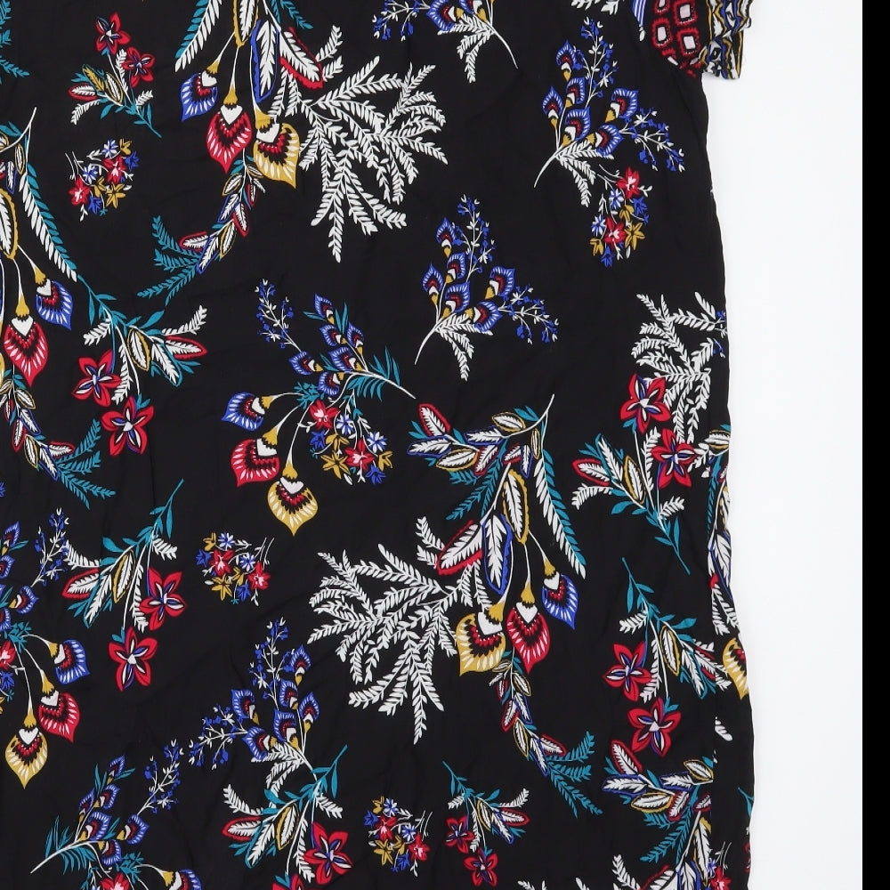 SheIn Womens Black Batik  T-Shirt Dress  Size 2XL
