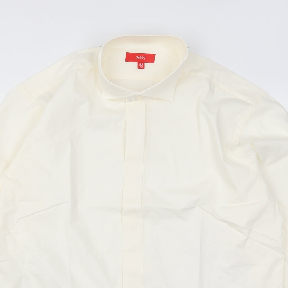 HWI Mens Ivory    Dress Shirt Size 16.5