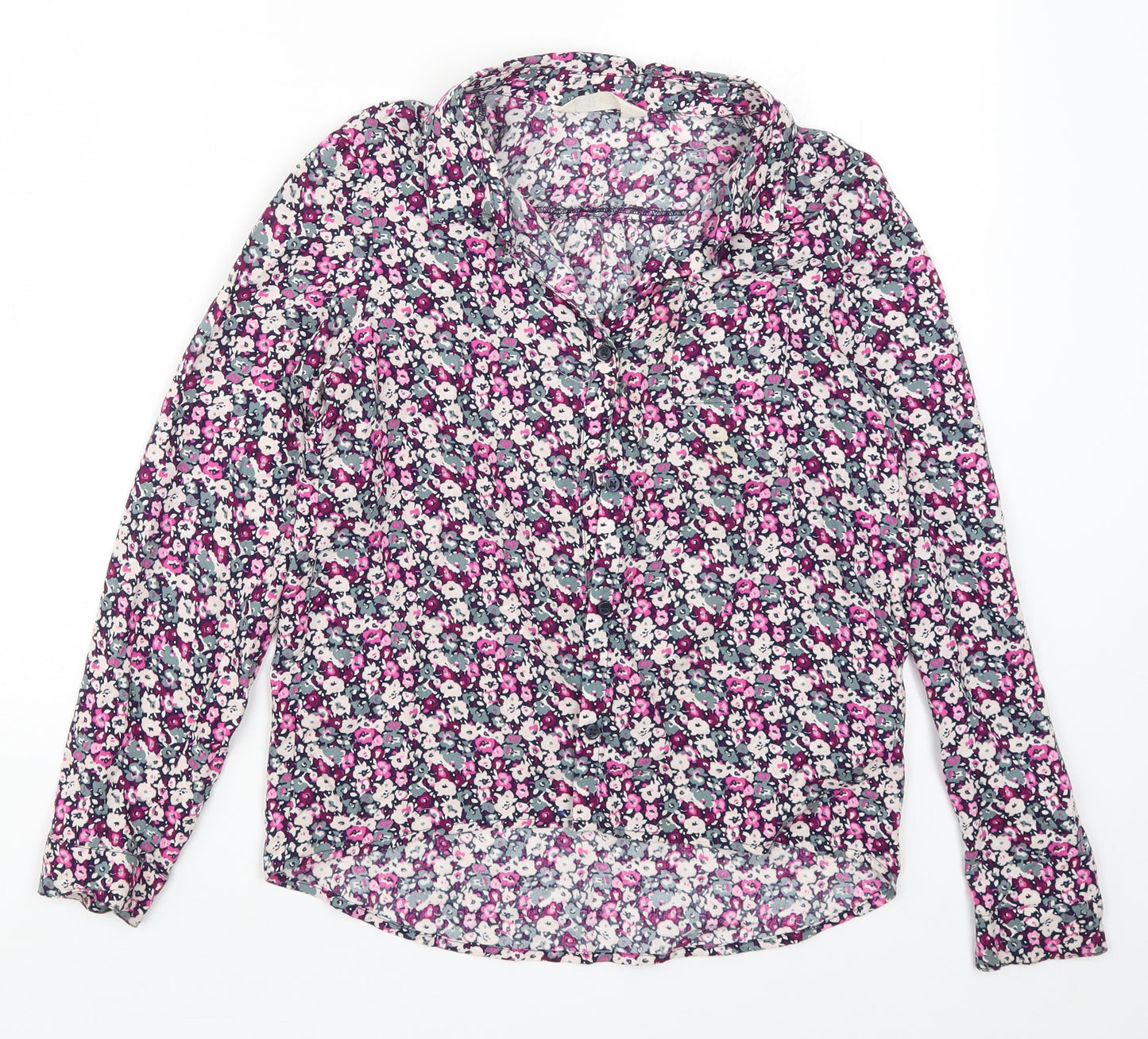 H&M Girls Pink Floral  Basic Button-Up Size 12 Years