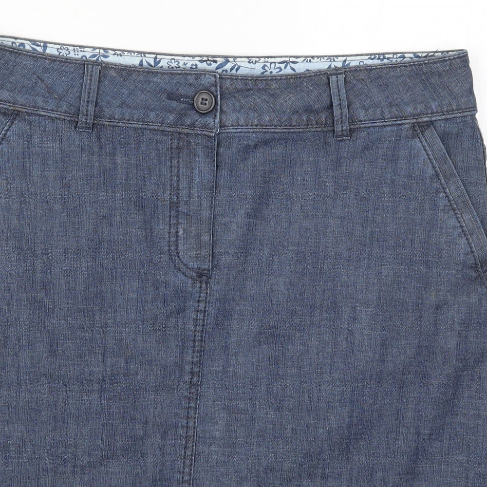 Marks and Spencer Womens Blue  Denim A-Line Skirt Size 14
