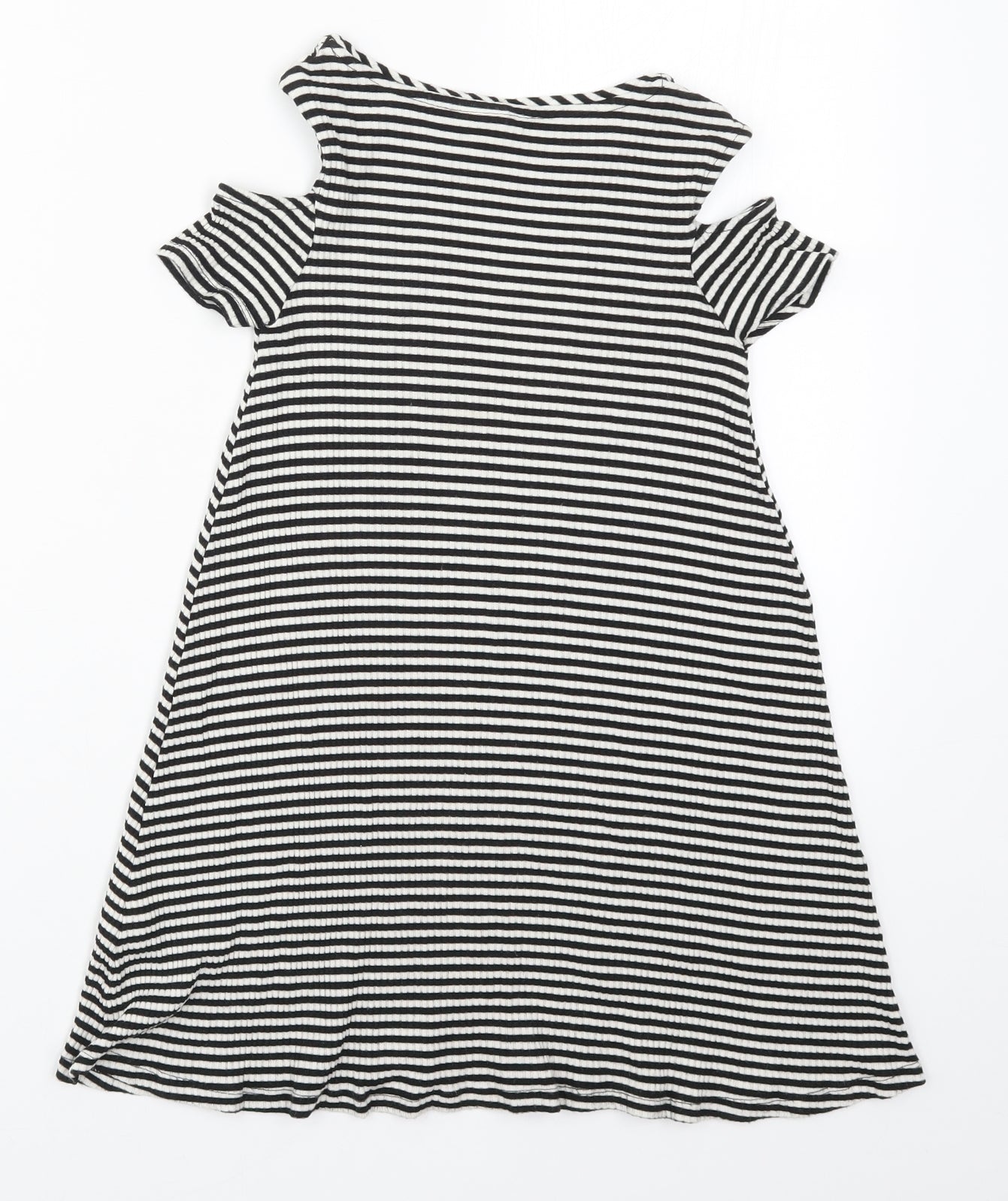 F&F Girls Black Striped  A-Line  Size 8-9 Years