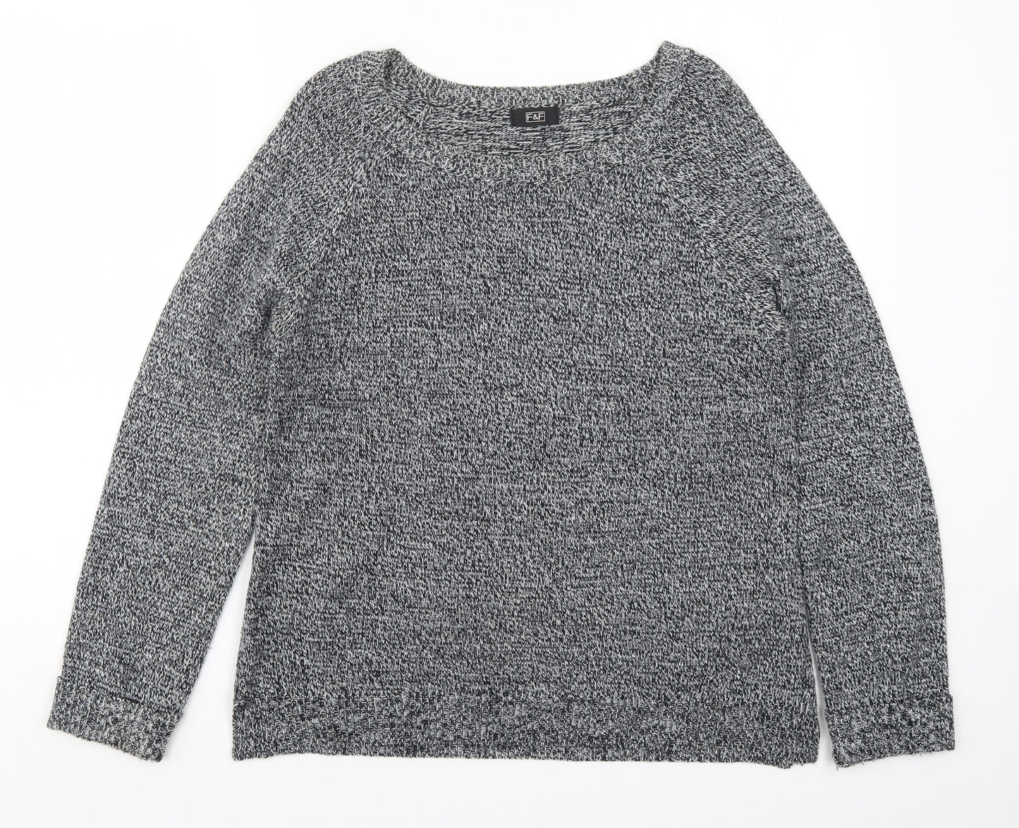 F&F Womens Grey  Knit Pullover Jumper Size 14