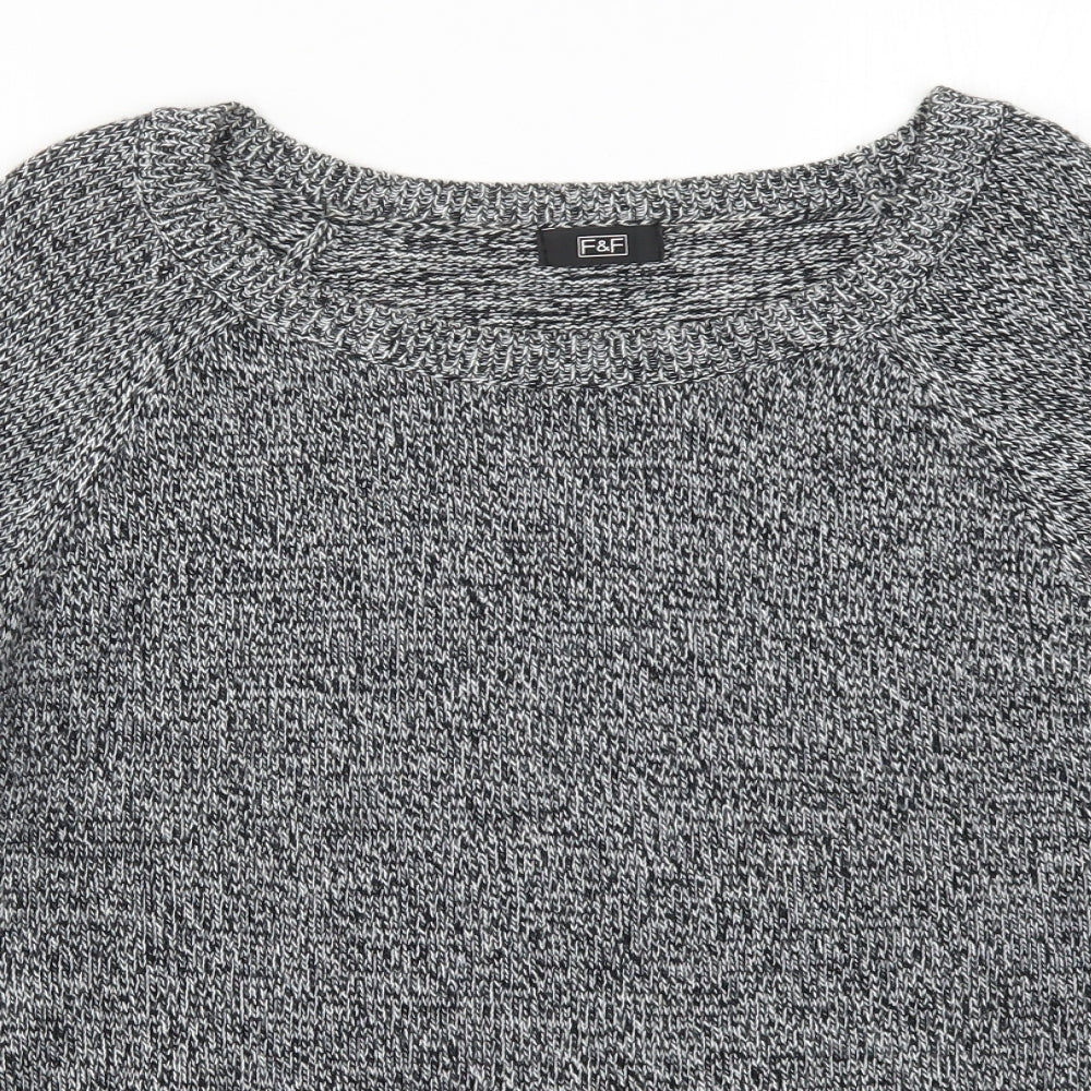 F&F Womens Grey  Knit Pullover Jumper Size 14