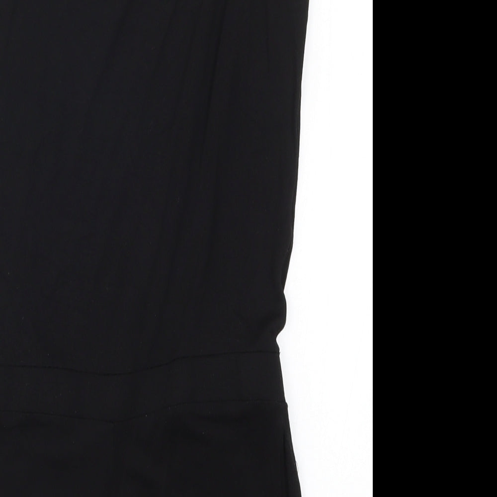 H&M Girls Black   Playsuit One-Piece Size 11 Years  - Flower Hem