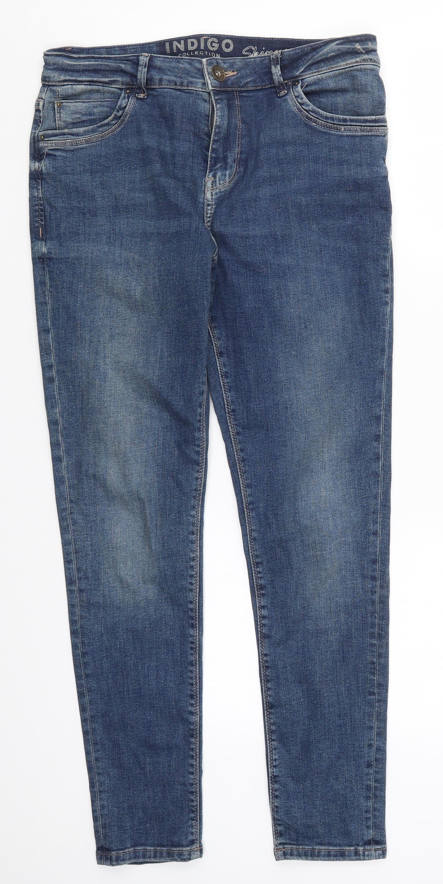 Marks and Spencer Womens Blue  Denim Skinny Jeans Size 14 L28 in