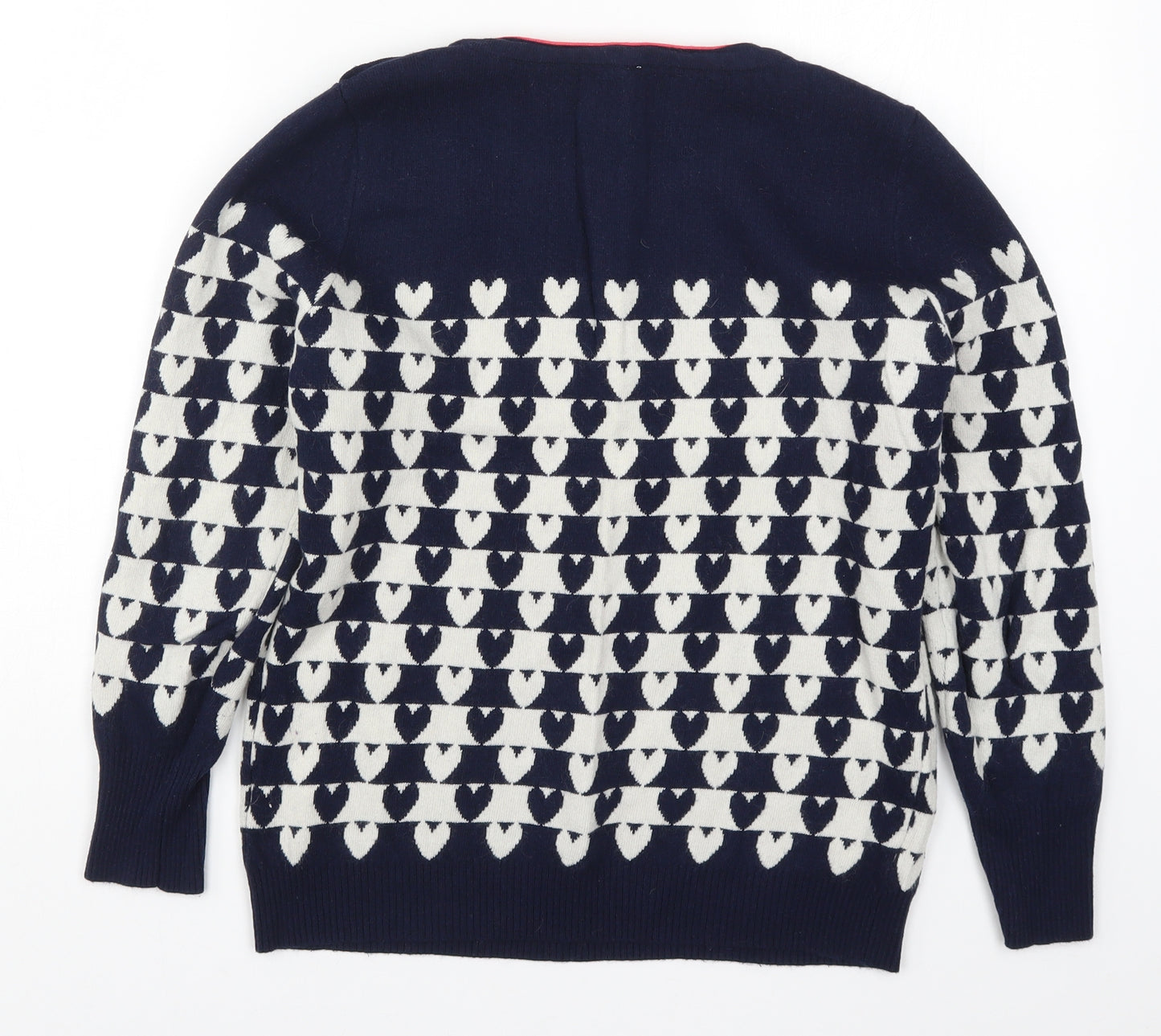 Henry Holland Womens Blue Geometric Knit Pullover Jumper Size 12  - Love Hearts