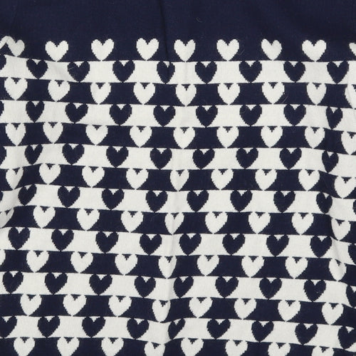 Henry Holland Womens Blue Geometric Knit Pullover Jumper Size 12  - Love Hearts
